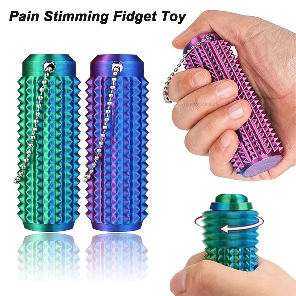 3D Printed Spiky Grippie Keychain Little Ouchies Pocket-Sized Mini Tactile Sensory Fidget Toy Anti-Anxiety Stress Relief Pendant