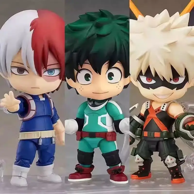 Figuras Q Version 686 Midoriya Izuku, 705 Bakugou Katsuki, 1112 Todoroki Shoto - Conjunto de Bonecos My Hero Academia Versão Regular