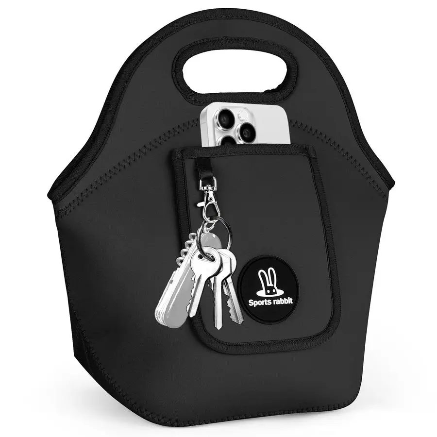 

Insulated Neoprene Lunch Bag for Women Foldable Lunch Tote with Front Pocket for Phone amp Keys Reusable, Lightweight, Waterproo