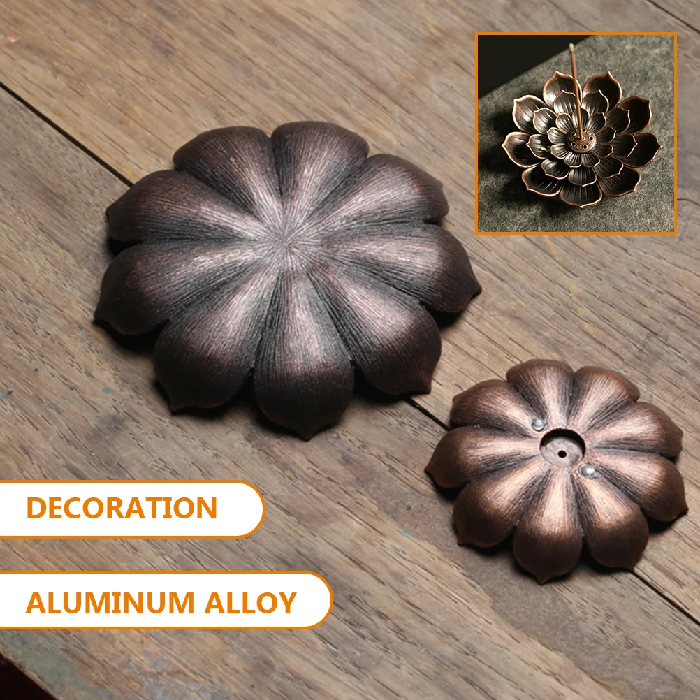 

25Pcs Lotus Incense Burner Aluminum Alloy Decorative Desktop Incense Holder Stress Relief Aroma Censer Tray Censer Holder