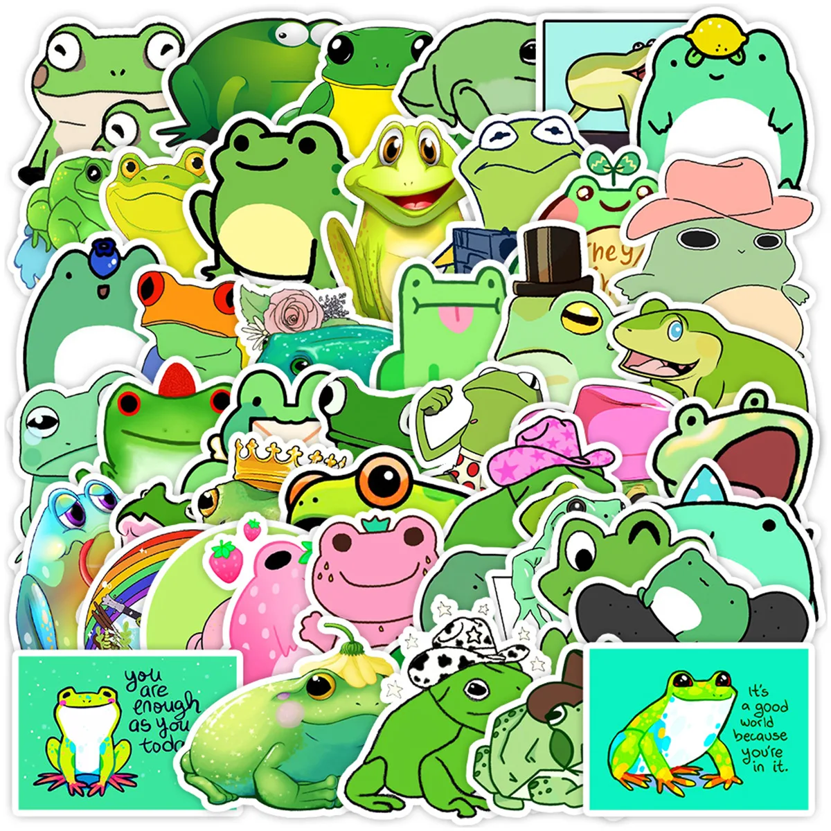 

10/50PCS New Frogs Creative Graffiti Stickers Cute Frog Cartoon Decal Notebook Phone Guitar Suitcase Scraphbook Classic Kid Toys