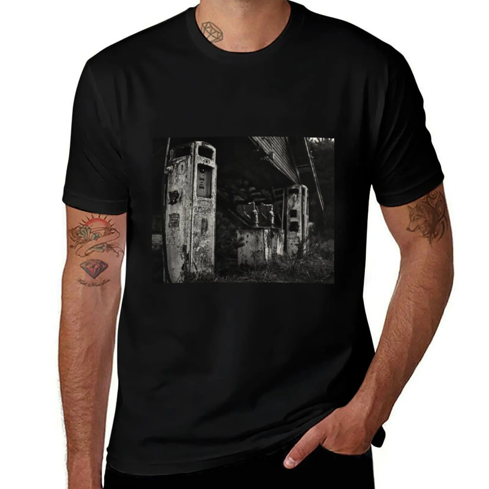 

Old Gas Pumps T-Shirt t shirt for man man t shirt cotton high quality