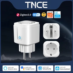 TNCE TUYA Wifi/Zigbee3.0 Smart Power Plug 16A/20A Smart Socket With Power Monitor Timing Voice Control Works Whit Alexa