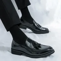 LeFu Men's Casual Business Shoes Spring Autumn British Style One Step Lazy Person Fringed Vintage Plus Size Shoes From China
