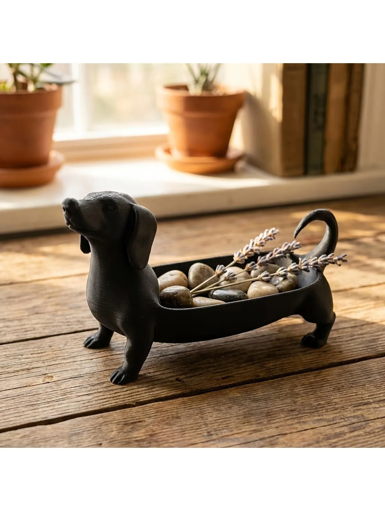 3D Wind Sausage Dog Jewelry Storage Tray Watch Key Storage Tray Phone Glasses Storage Artifact Pet Theme Warm Gift