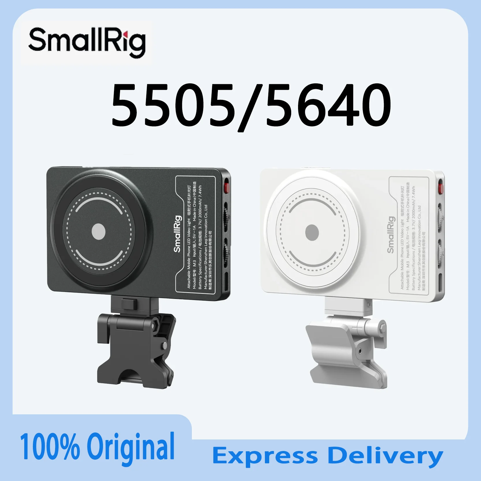 

Оригинальный светодиодный фонарь SmallRig 5505 5640 M3 с магнитным креплением, перезаряжаемый, портативный, для видеоблогов, видеоконференций и селфи