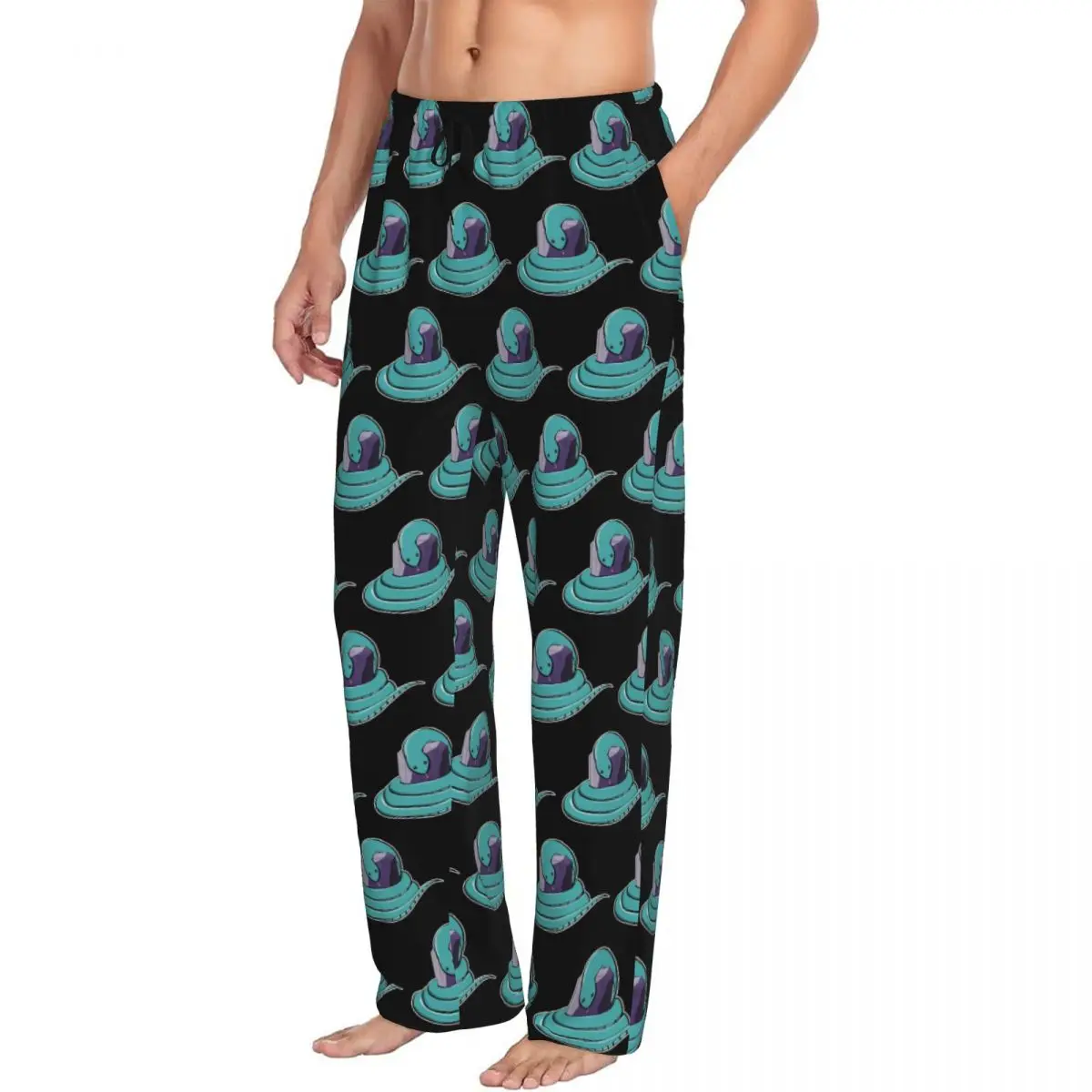 

Custom Year Of The Water Snake February Birthstone Men Pajama Pants Lounge Sleep Sleepwear Bottoms with Pockets