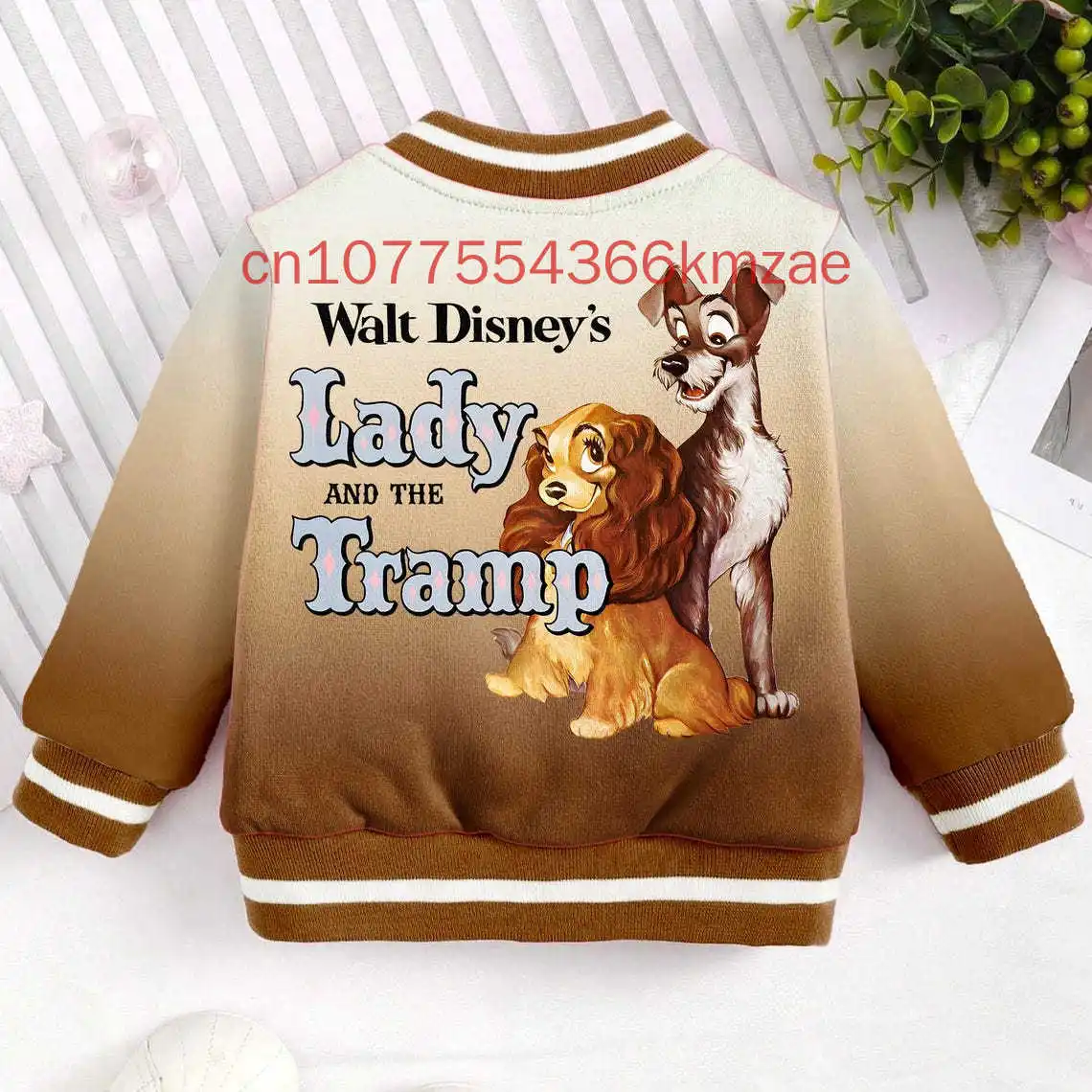 Disney Lady And Tramp Kids and Youth Baseball Jacket 3D Print Spring and Autumn Cartoon Streetwear Harajuku Jacket Coat