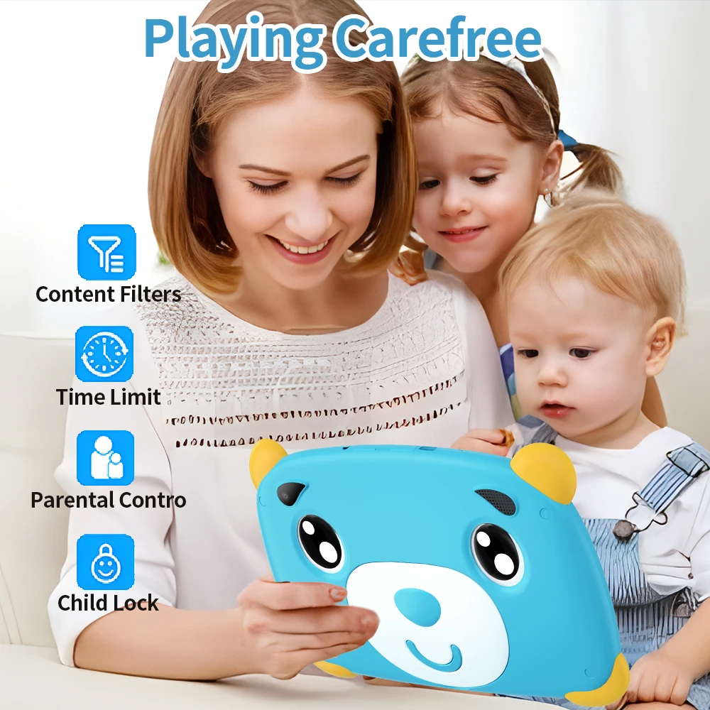 Tableta de 7 pulgadas para niños, tablet con Android 9,0, 2GB de RAM, 32GB de ROM, Quad-Core, WiFi, Software educativo