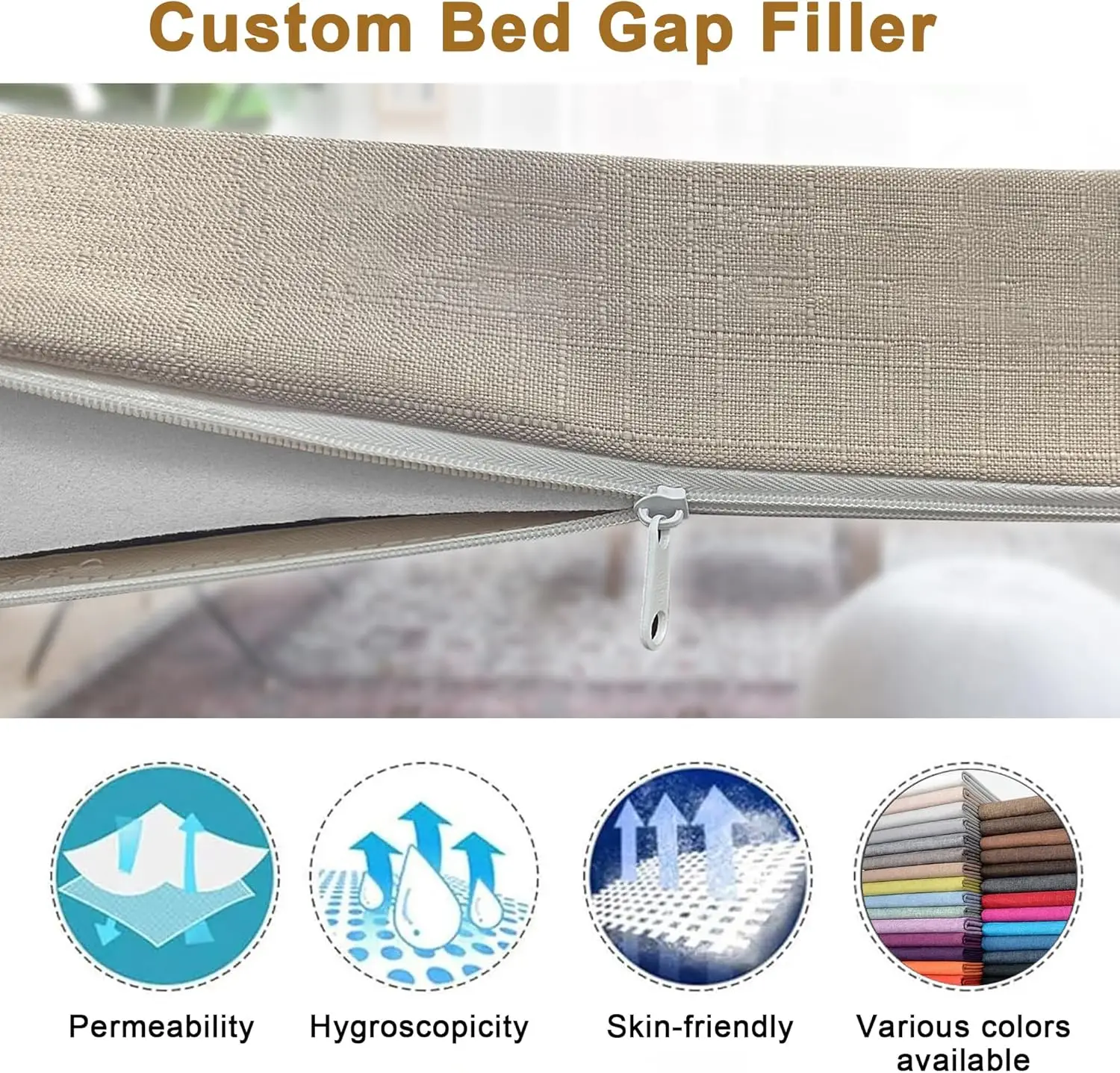 Custom Mattress Bed Gap Filler Bed Extender Headboard Pillow Closed Gap Between Mattress Headboard and Wall Bed Cushion Sofa Pad image 2
