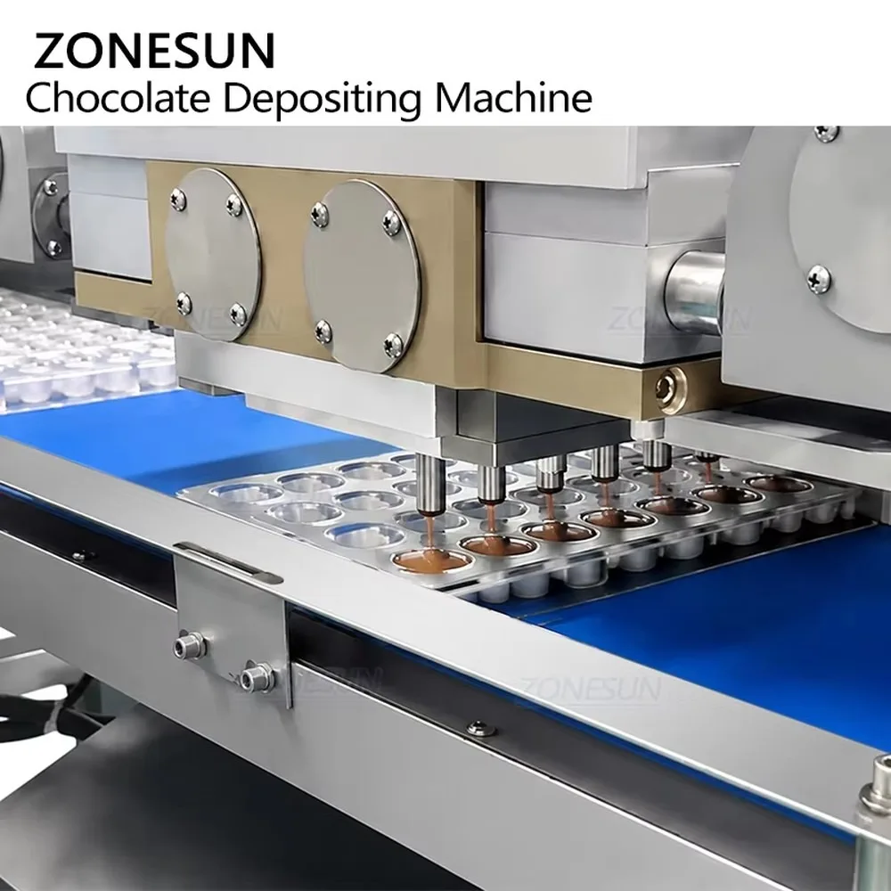 ZONESUN ZS-GDJ8 Automatic Chocolate Depositor Machine Vertical Servo Hard Candy Sugar Depositing Equipment for Food