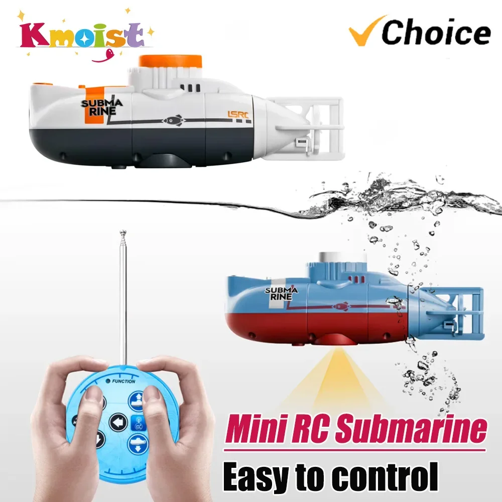 RC Submarine 0.1M/s Speed Remote Control Boat Waterproof Diving Toy Mini Simulation Model Gift for Kids Boys Girls New Year Gift