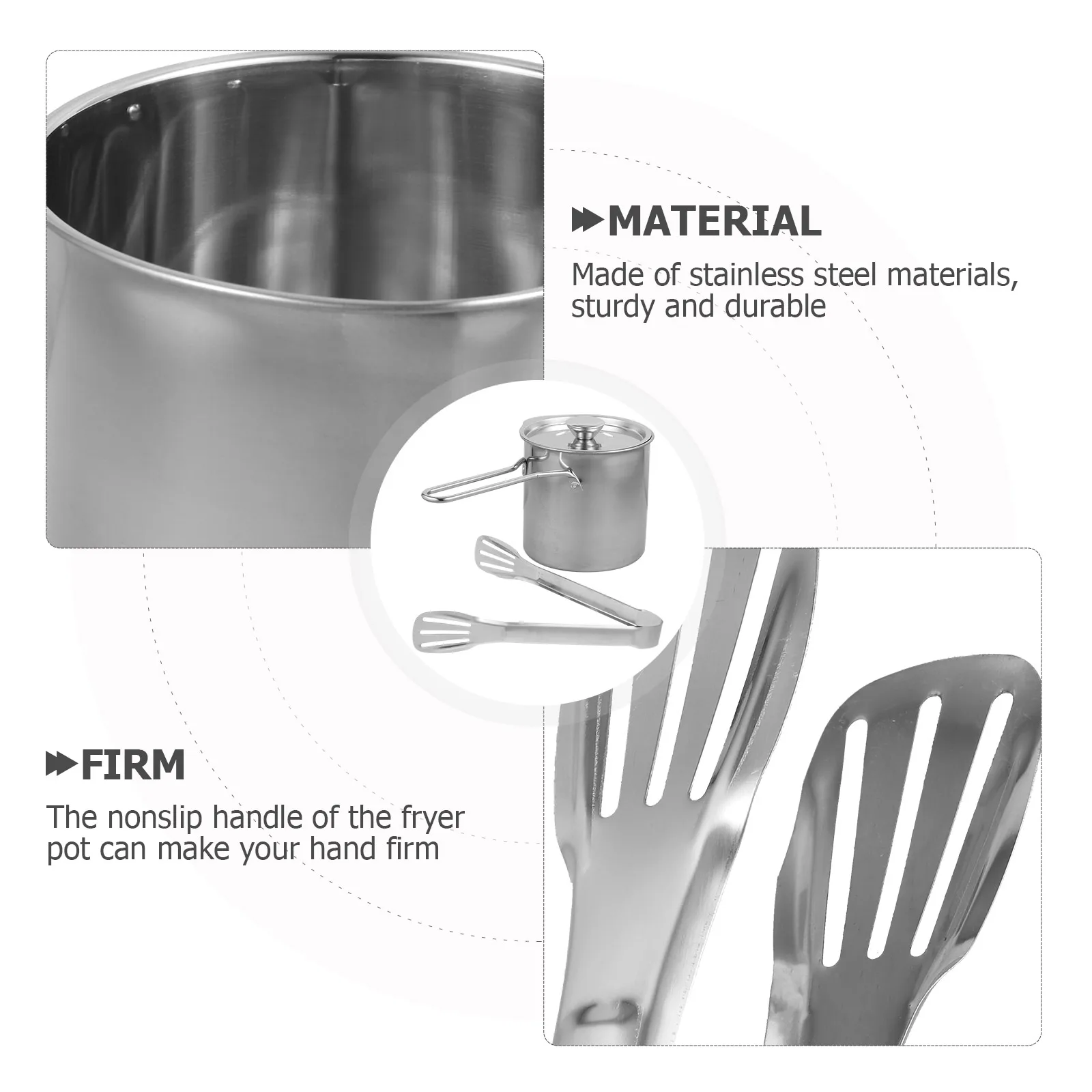 

Stainless Steel Fryer Mini Deep Pot Nonstick Frying Pan Home Kitchen Useful Cookware Small Design Space Saving