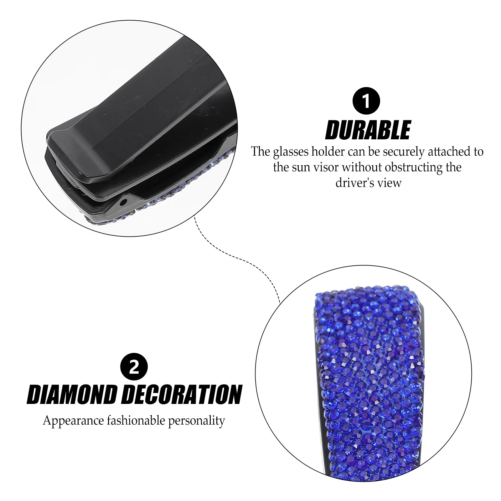 

Sunglasses Holder for Car Visor Clip on Easily Portable Eyeglasses Organizer Keep Glasses Safe from Scratches Drops