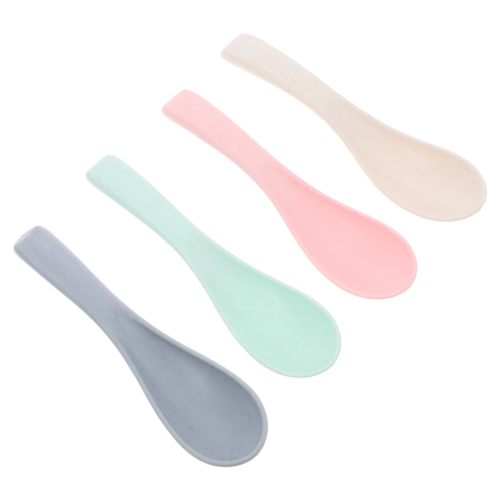 4 قطعة ملاعق عشاء للأطفال تصميم مريح ملون طفل ملاعق مجموعة للحساء الحبوب الزبادي الأرز سهلة التنظيف Bpa الحرة آمنة