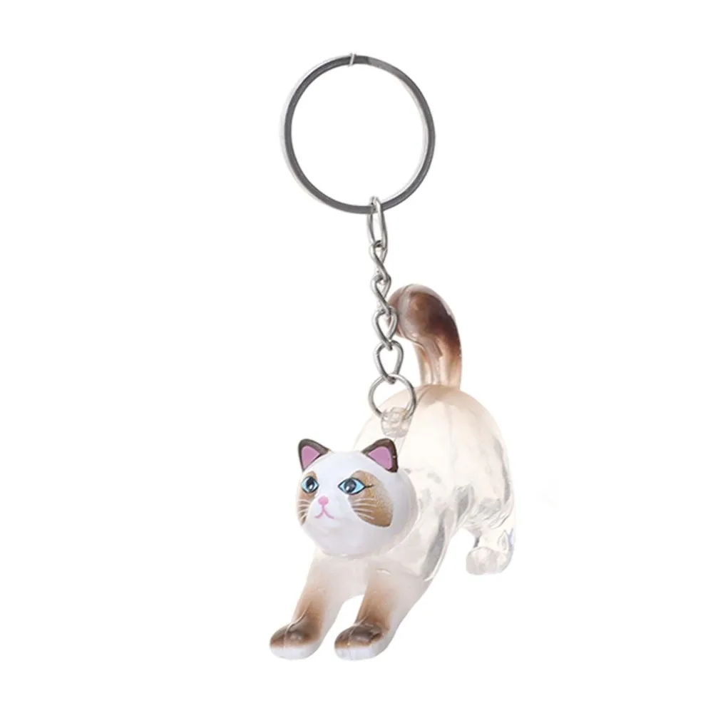 Transparent Acrylic Keychain Cat Hair Storage Capsule Handmade Animal Shaped Hamster Fur Storage Keychain Portable Cute