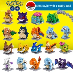 Pokemon Pikachu Blocks Small Cartoon Mini Building Block Charizard Eevee Anime Assemble Action Model Dolls Toy For Kids Birthday