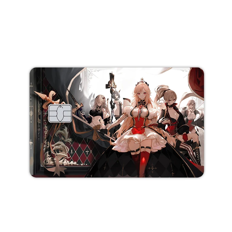 New Anime Sexy Azur Lane Kawaii Diy Star Laser Credit Card Stickers Cartoon Wiki HMS Cheshire IJN Azuma Debit Bank Card Cover