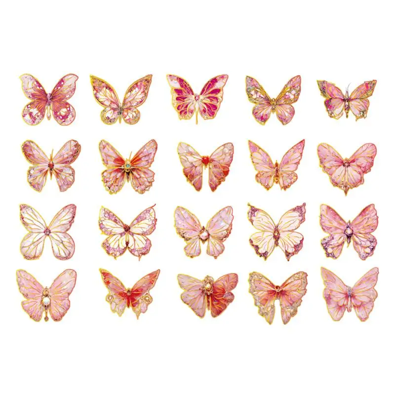 สติกเกอร์วินเทจสำหรับ stiker Journal วารสาร stiker Buku kliping ดอกไม้ผีเสื้อรูปลอกย้อนยุคงานฝีมือ DIY อัลบัมภาพ