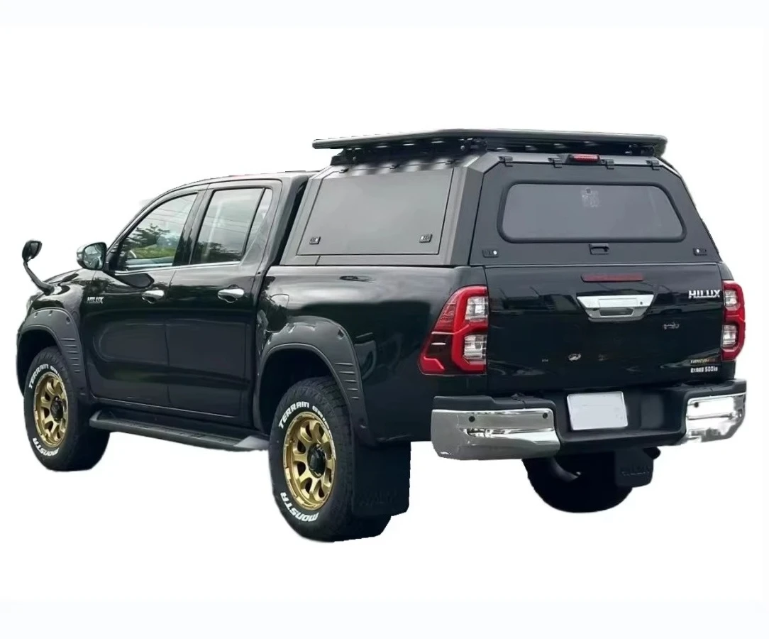 

Camper Shells Manual Hard Truck Canopy for Tundra-Waterproof Aluminum Alloy/Steel Locking No-Drill Installation