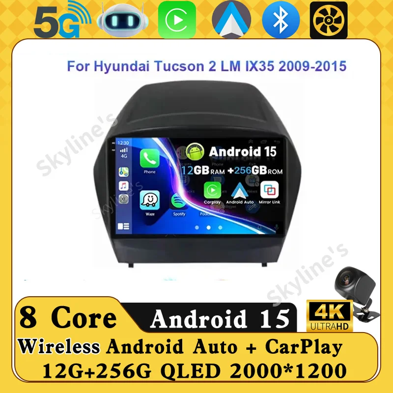 

Для Hyundai IX35 Tucson 2 2009-2015 Android Автомобильный радиоприемник Мультимедийный плеер Навигация GPS Carplay QLED Сенсорный экран Авто Стерео