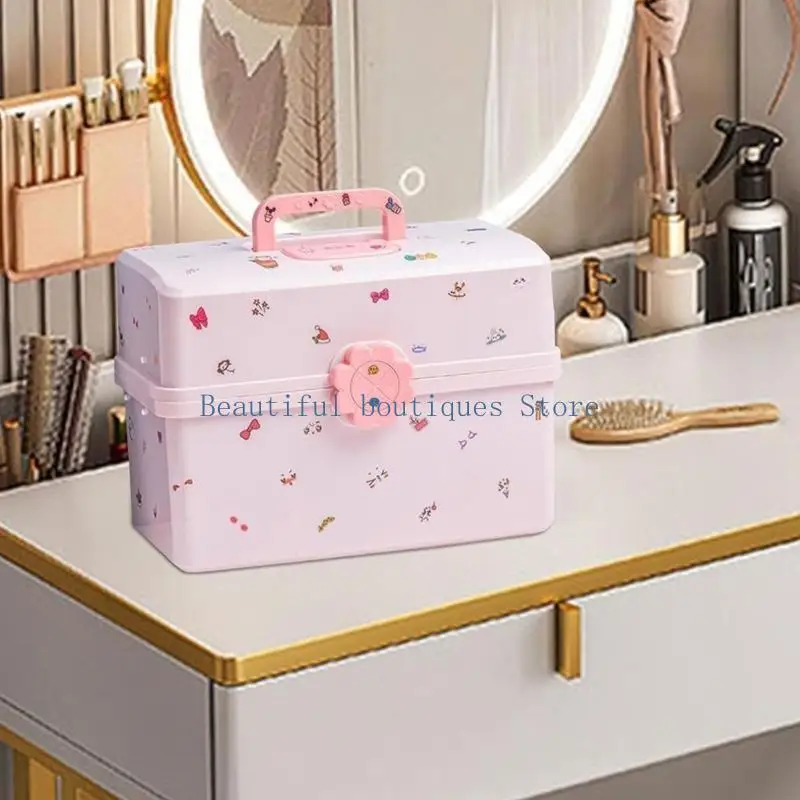 

U4LF Многоцелевой детский ящик для хранения аксессуаров для волос, многослойные модные органайзеры для украшений для девочек,