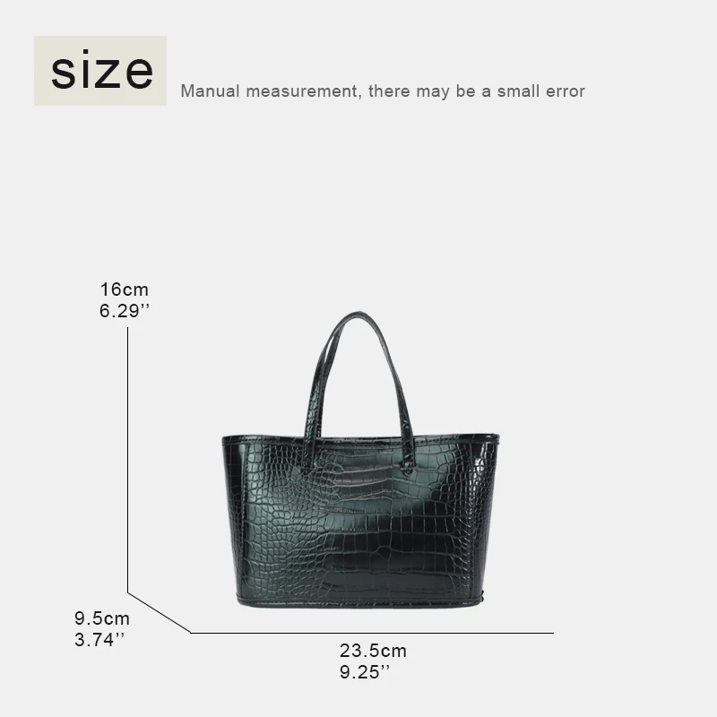 Spring Versatile Tote Bag For Women Luxury Designer Handbags And Purse 2023 New In PU Embossed Crocodile Print High Quality Bag