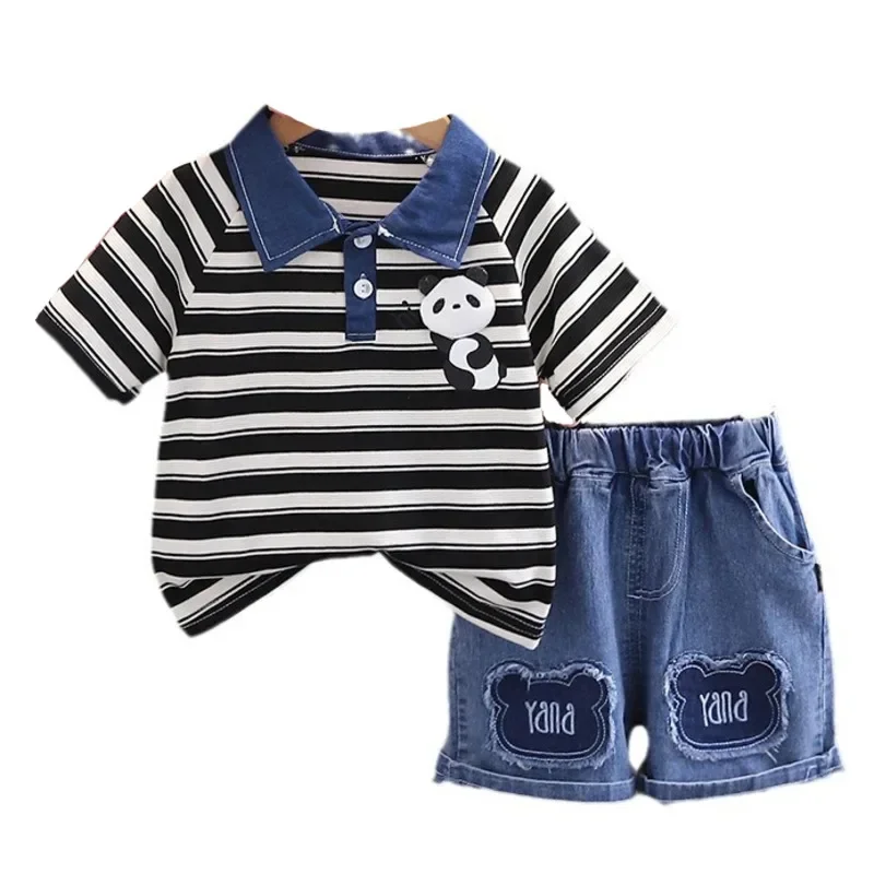 

New Summer Baby Boys Clothes Suit Children T-Shirt Shorts 2Pcs/Set Infant Outfits Toddler Casual Striped Costume Kids Tracksuits
