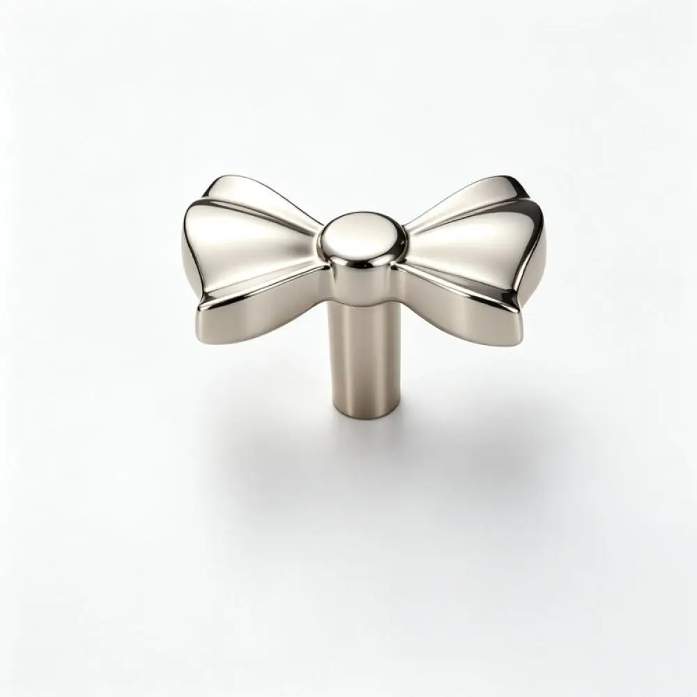Stylish Titanium Silver Furniture Knob Zinc Alloy Cabinet Handle For Drawer Wardrobe Closet Door Minimalist Hardware Pull