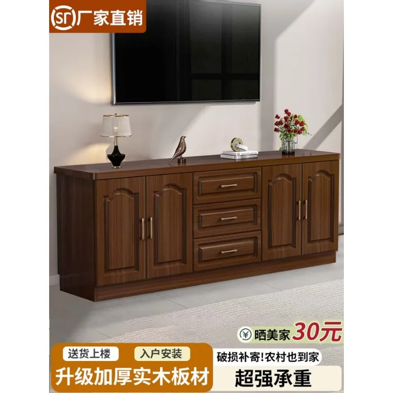 

Современный простой комбинированный телевизионный шкаф из массива черного ореха для небольшой квартиры