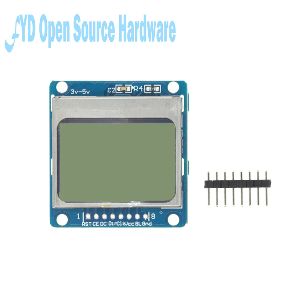 Alta calidad 84x84x84 módulo LCD zócalo azul/rojo adaptador de retroiluminación blanca PCB para 5110 Nokia