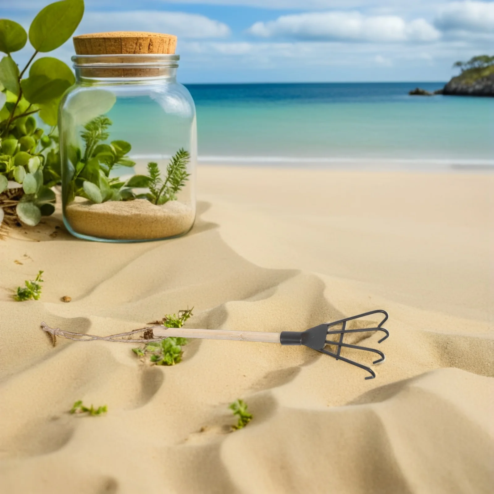 

5Pcs Mini Four Tooth Iron Rake Handheld Garden Tool Small Weeding Soil Aeration Cultivator for Yard Digging Garden Hand Rake