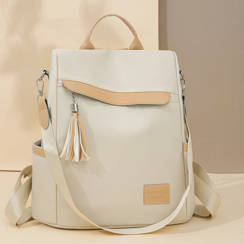 

Large Capacity Ladies Backpack Solid Color High Quality Nylon Ladies Student Bag Fashion New Women Shoulder Bags Bolsa Feminina