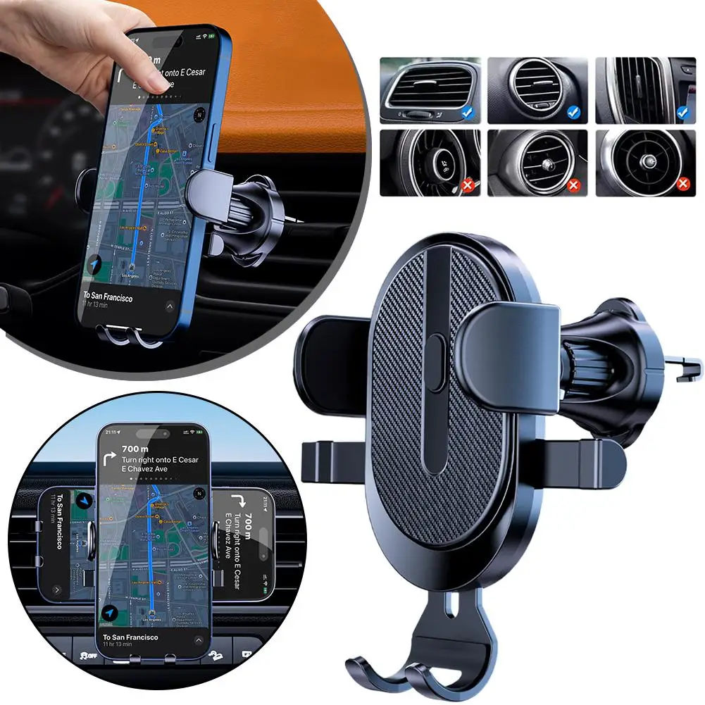 Car Phone Holder Mount Universal Phone Holder With Hook Clip For Car Air Vent Compatible Support For Mobile Interior Parts C7z4