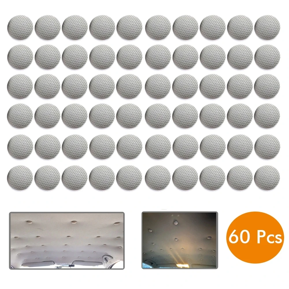 

60pcs Car Ceiling Cloth Fixing Screw Cap Roof Repair Buckle Automotive Headliner Repair Button Kit Headliner Rivets Retainer