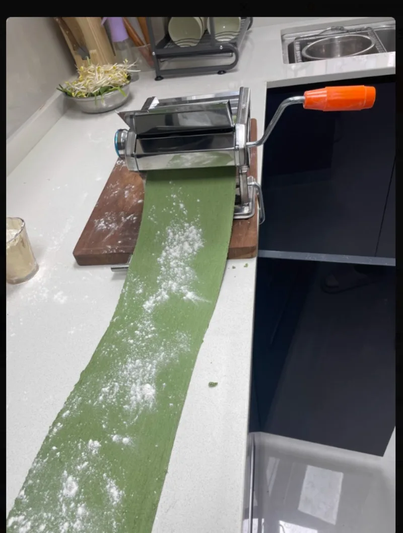 

Manual Noodle & Dumpling Maker Machine, Stainless Steel Dough Press for Home, Pasta & Dumpling Wrapper Press Too