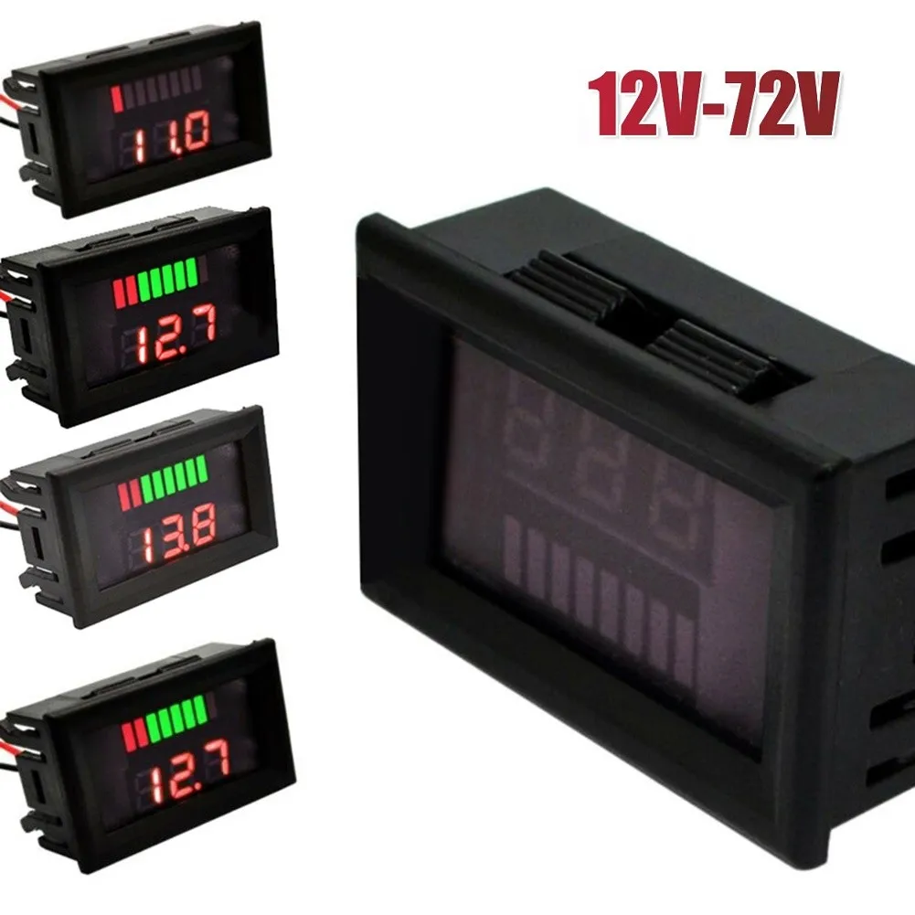 Digital Voltage Gauge For 12V To 72V Battery Monitoring In Cars Boats Motorcycles Electric Bikes And Portable Power Applications
