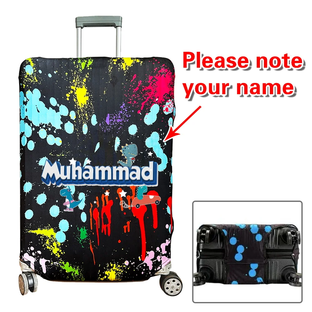 Personalized Customized Name Luggage Cover Thick Elastic Trolley Box Dust Cover 18-32inch Luggage Suitable Travel Accessories