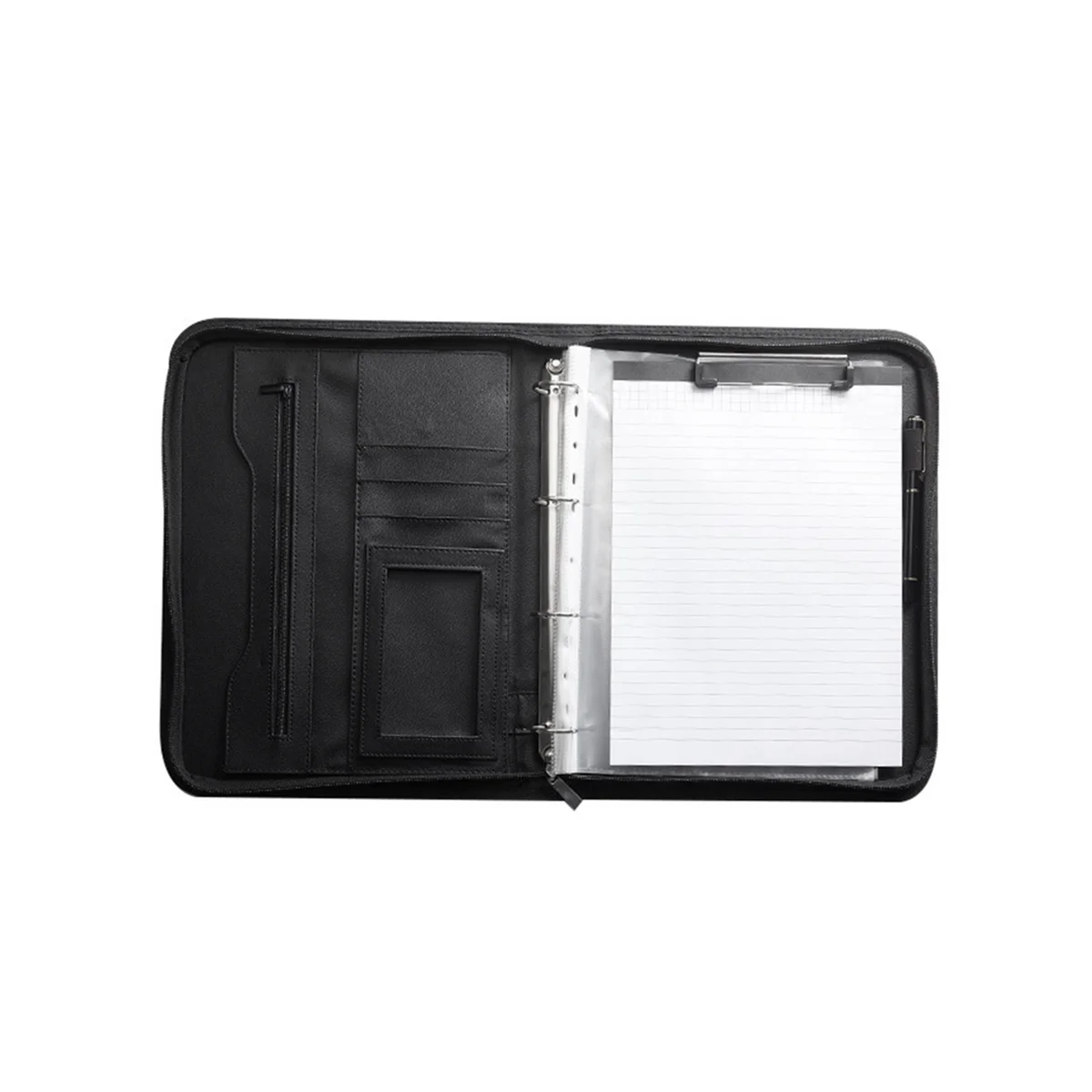 Portefeuille à fermeture éclair en cuir, classeur professionnel, iPad, document