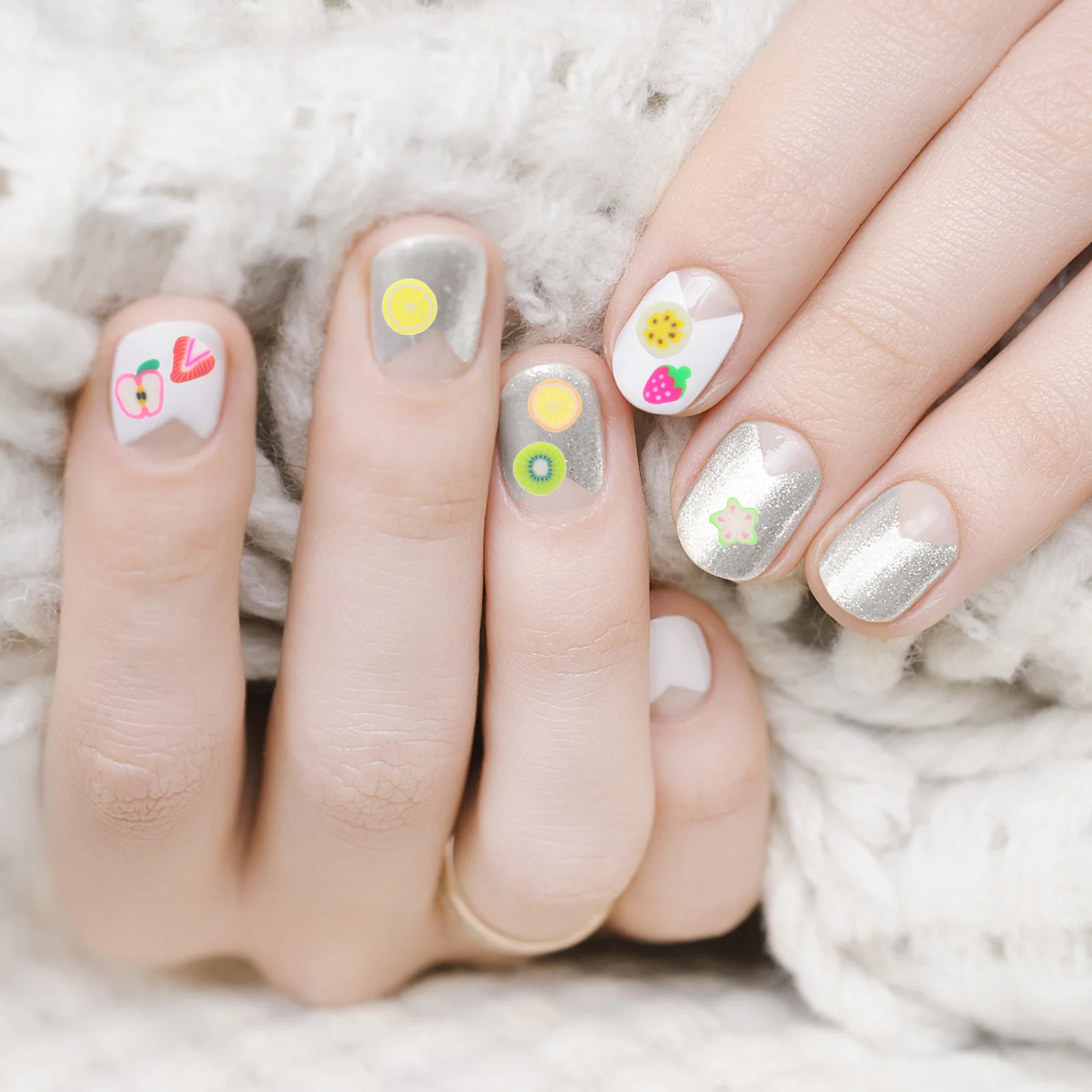 Autocollants d'art en tranches de fruits, pièces de manucure en céramique, décorations d'ongles pour femmes et filles, accessoires pour ongles de fête de mariage, DIY bricolage