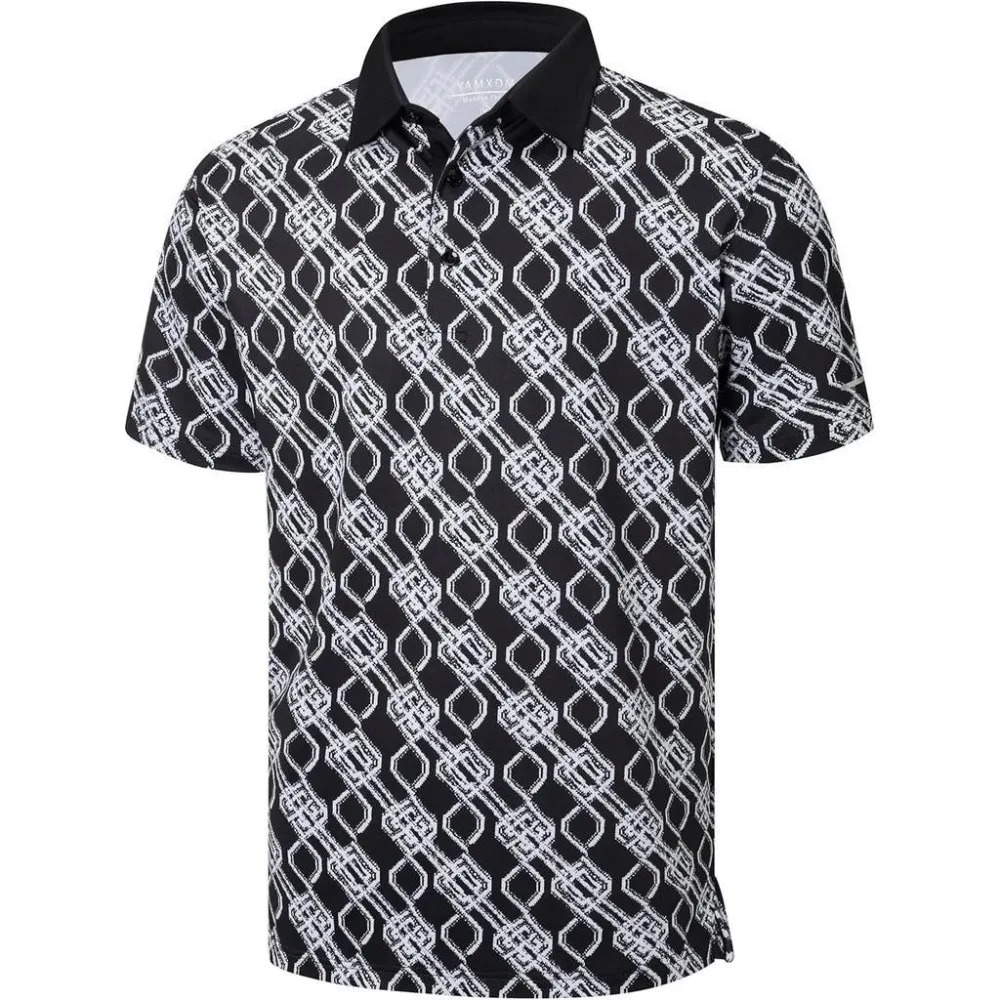 Men's Golf Polo Shirt Short Sleeve, Fashion Print, Breathable&Quick DrySports, Casual Wear & Outdoor Activities, Comfortable Fit