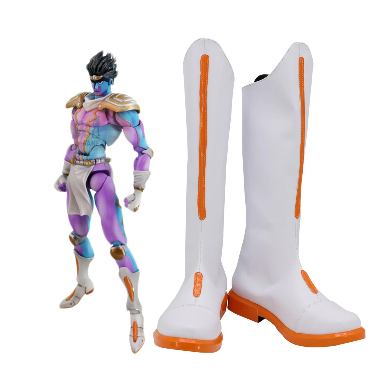 

JoJo's Bizarre Adventure Star Platinum Cosplay Boots White Leather Shoes Custom Made