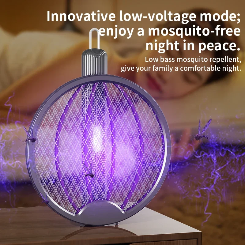 3-in-1 طوي قاتل الماموس الكهربائي منشة قاتل الماموس الكهربائي القاتل قابلة للشحن الحائط منشة البعوض مكافحة البعوض مصباح