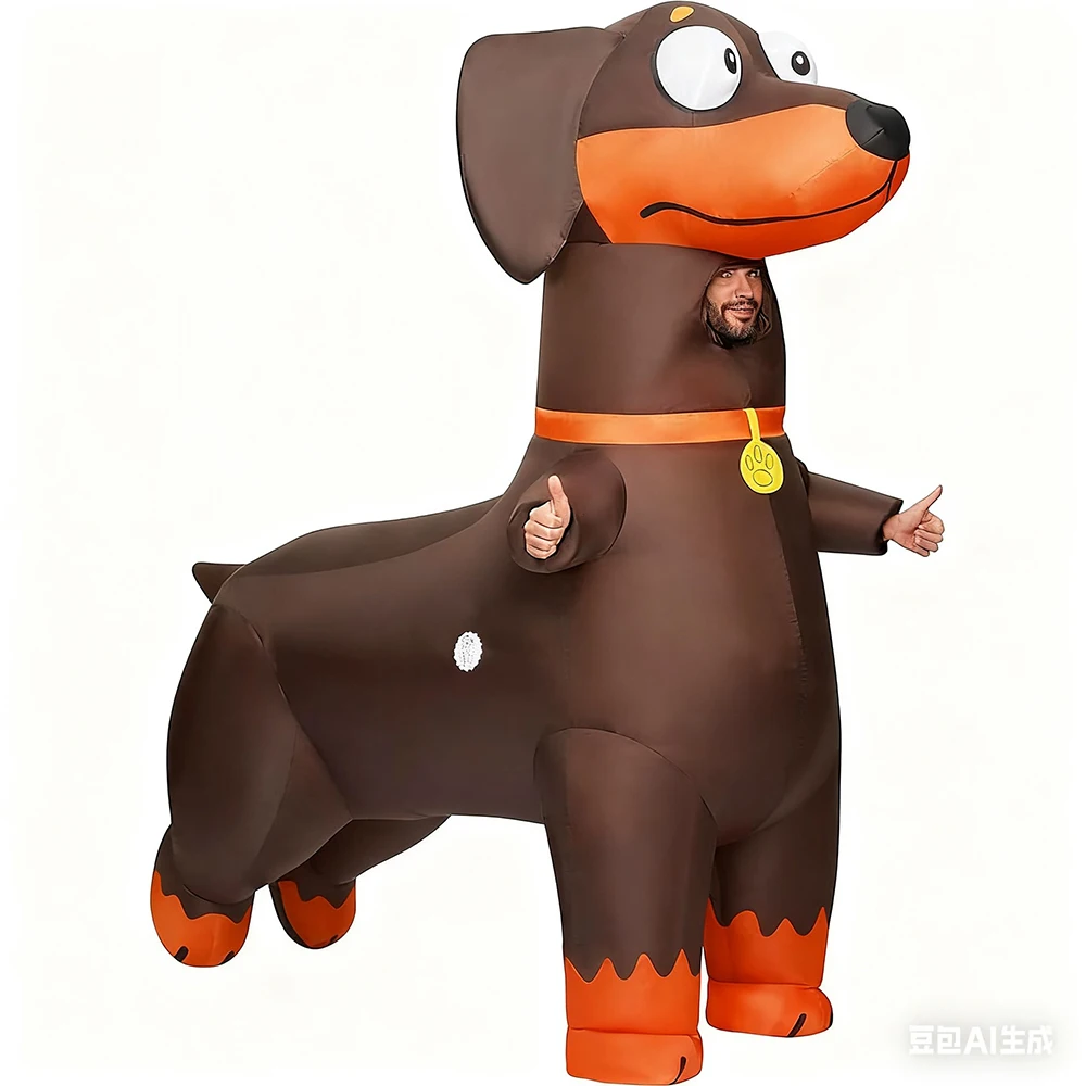 

Sausage Dog Inflatable Clothing Walking Animal Role Playing Prop Clothing Halloween Party Inflatable Dog Funny Doll Costume