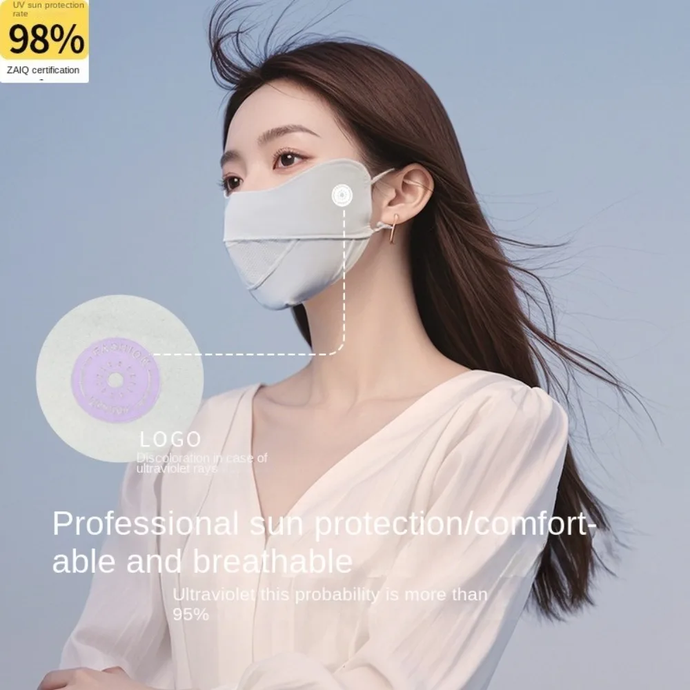 New Breathable Ice Silk Mask Washable Dustproof Sunscreen Mask Anti-UV Riding Face Mask Four Seasons