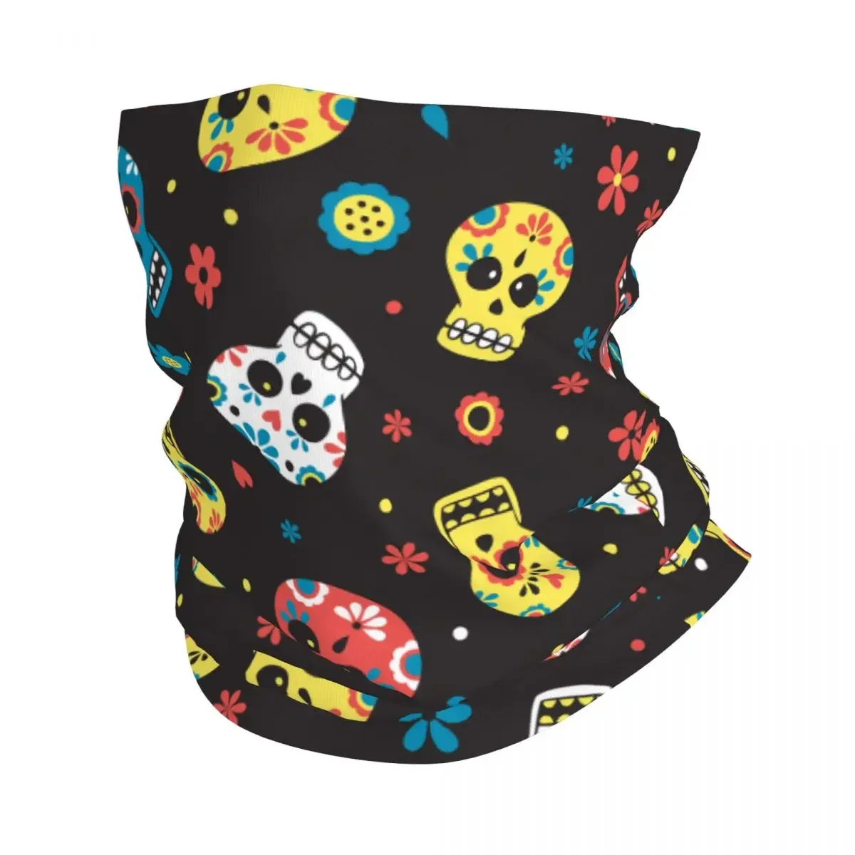 Sugar Skull Mexican Bandana Neck Cover Day of the Dead Horror Halloween Magic Scarf Balaclava Running Unisex Adult Winter