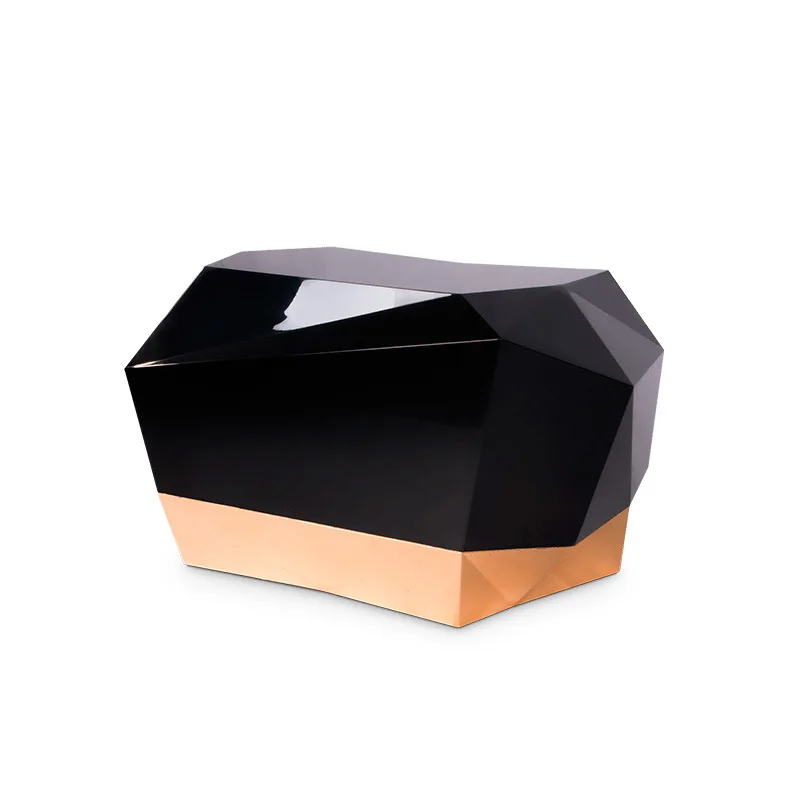 

Portugal light luxury irregular diamond bedside table hotel wall high-end solid wood locker