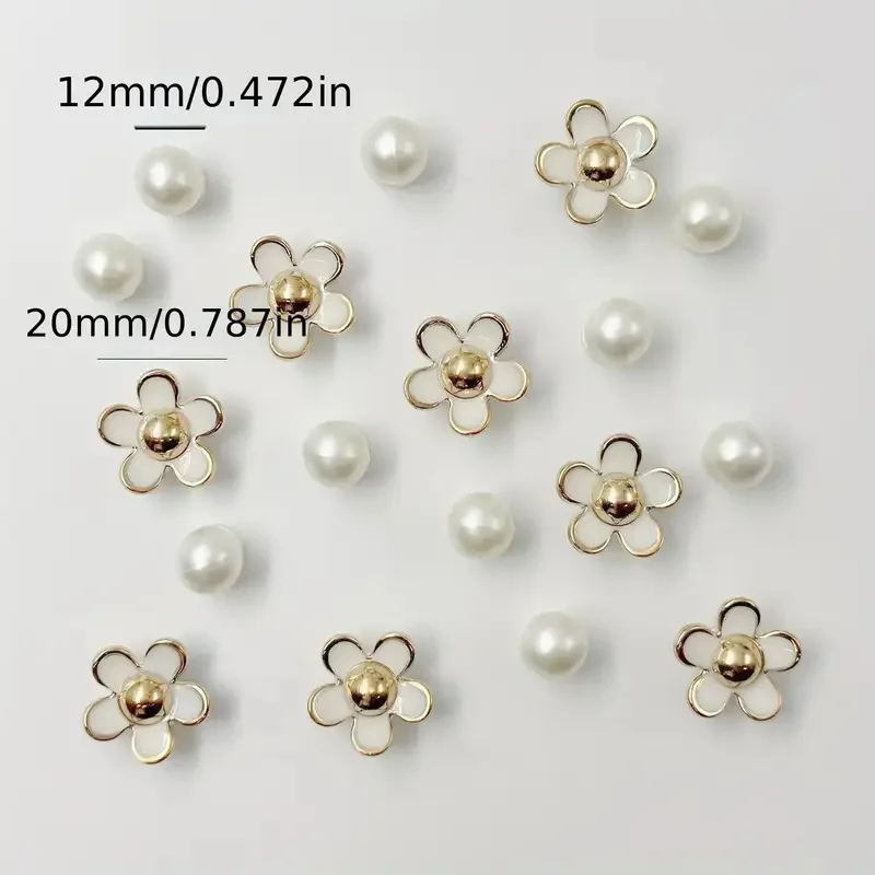 3D Cute Daisy Pearl Shoe Charms Set for Slide Sandals Garden Shoes DIY Clogs Decoration Shoe Buckle Pins Shoe Decoration Gifts image 5