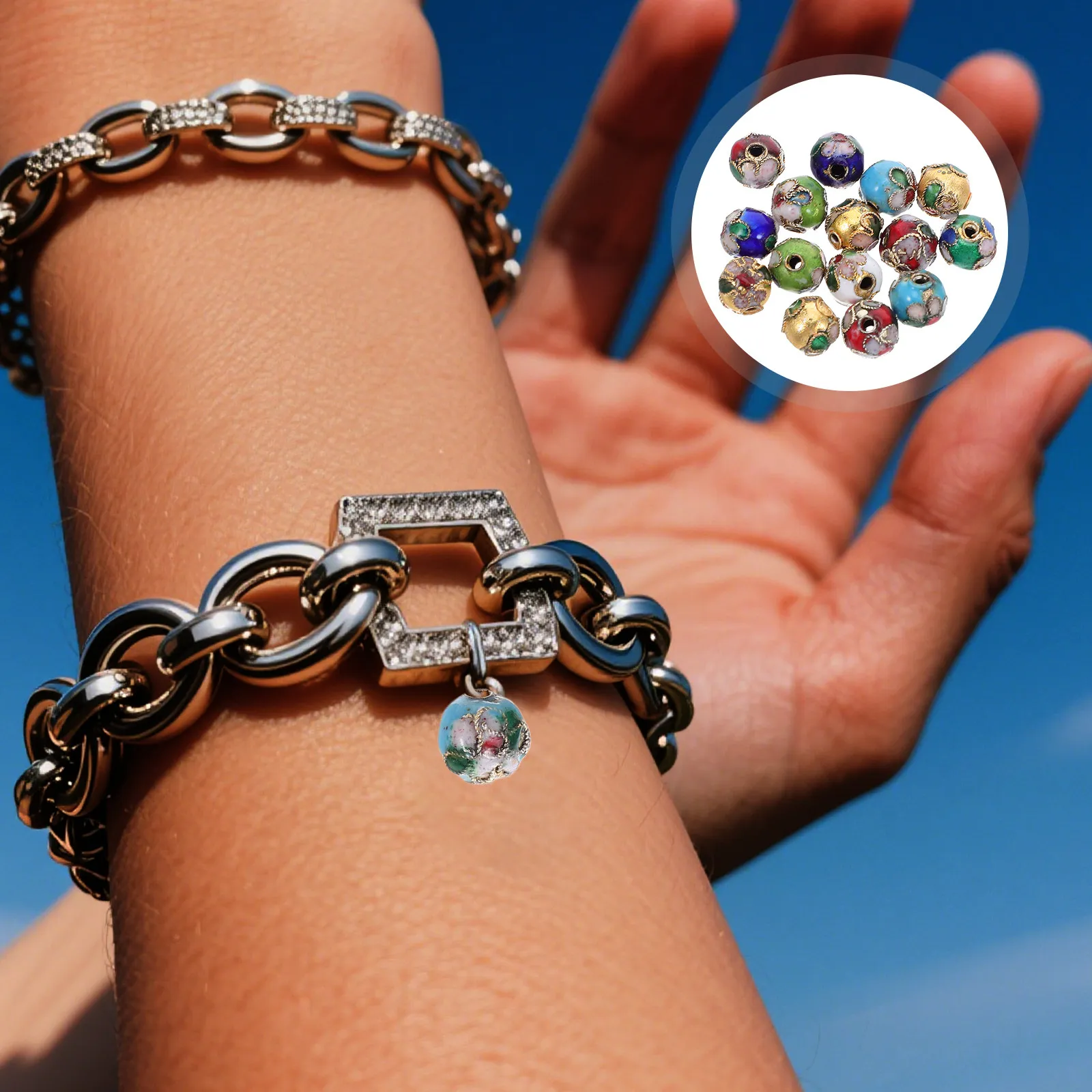 

Разноцветные эмалевые бусины для изготовления украшений, набор для рукоделия из сплава с цветочными подвесками для создания уникальных изделий