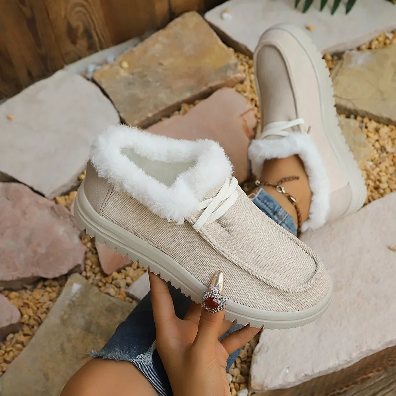 2026 New Winter Women's Solid Color Comfortable Vintage Snow Boots Women Keep Warm Fashionable Thick Sole Anti Slip Snow Boot